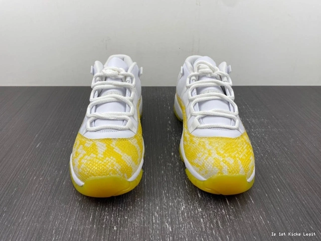 AH7860-107 Jordan Snakeskin Air 11 Low Yellow WMNS 0705
